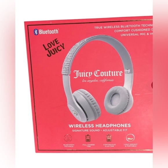 Juicy Couture love juicy white true wireless bluetooth cushioned headphones‎ new - Picture 10 of 16